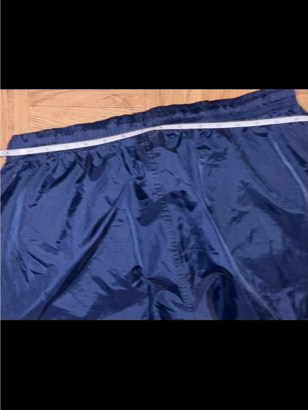 Nike Silver Tag Y2K Windbreaker Track Pants Navy Blue SZ.L Baggy Zip Ankle Nylon